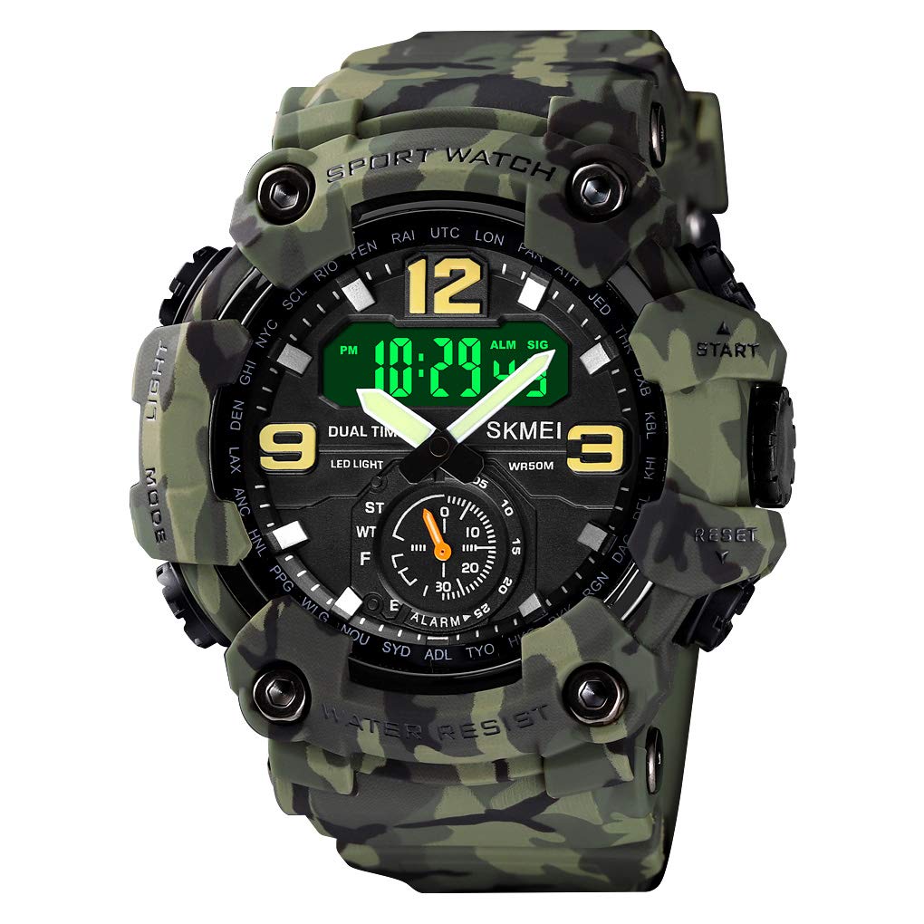 Skmei - 1637 - Warrior Dual Display Watch - Army Green Camo image 6