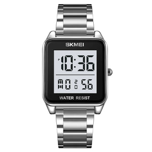 SKMEI 2154 Rectangle Digital Sports Wristwatch - silver/white image 0