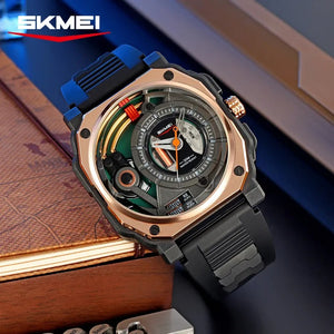 SKMEI - 2533 - Luxurious Creative Gentleman Business Boutique Dial Quartz Watch - rosegold/black image 0