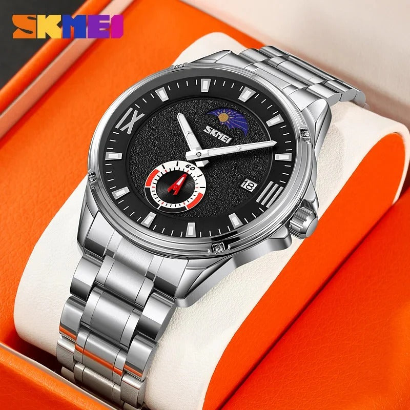 SKMEI - 9326 - High Quality Luxury Watch - silver-black image 2