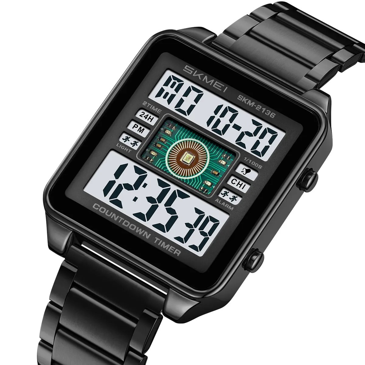 SKMEI 2136 Multi-Display Digital Chronograph Sports Watch - Black/white image 0