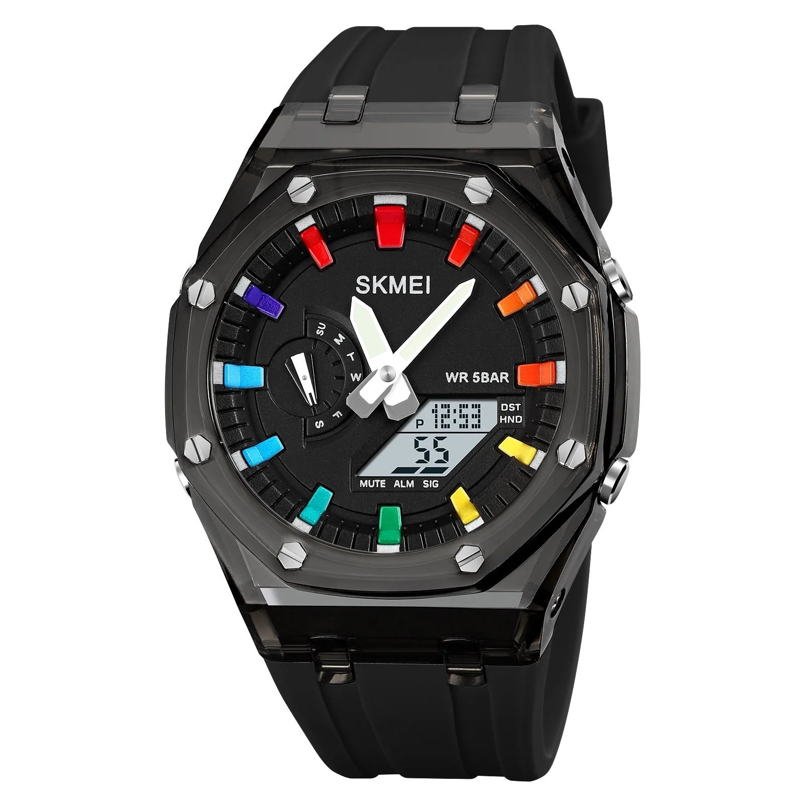 Skmei - 2100 - World Time 50m Waterproof - Black/White image 0
