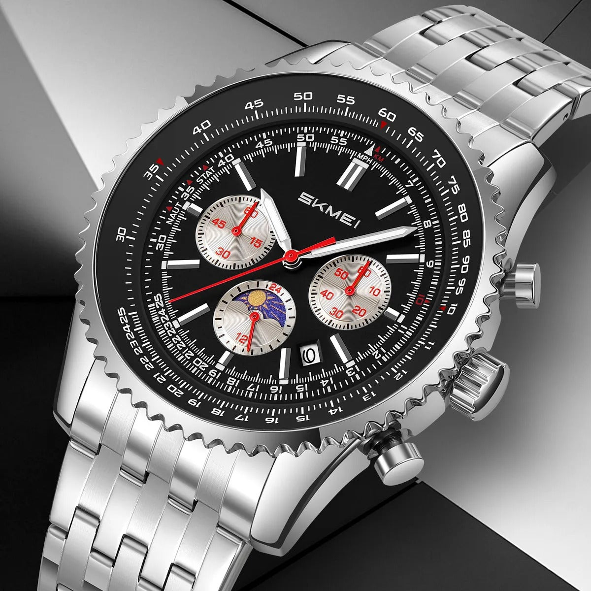 Skmei – 9348 – Executive Chronograph Watch – Black image 4