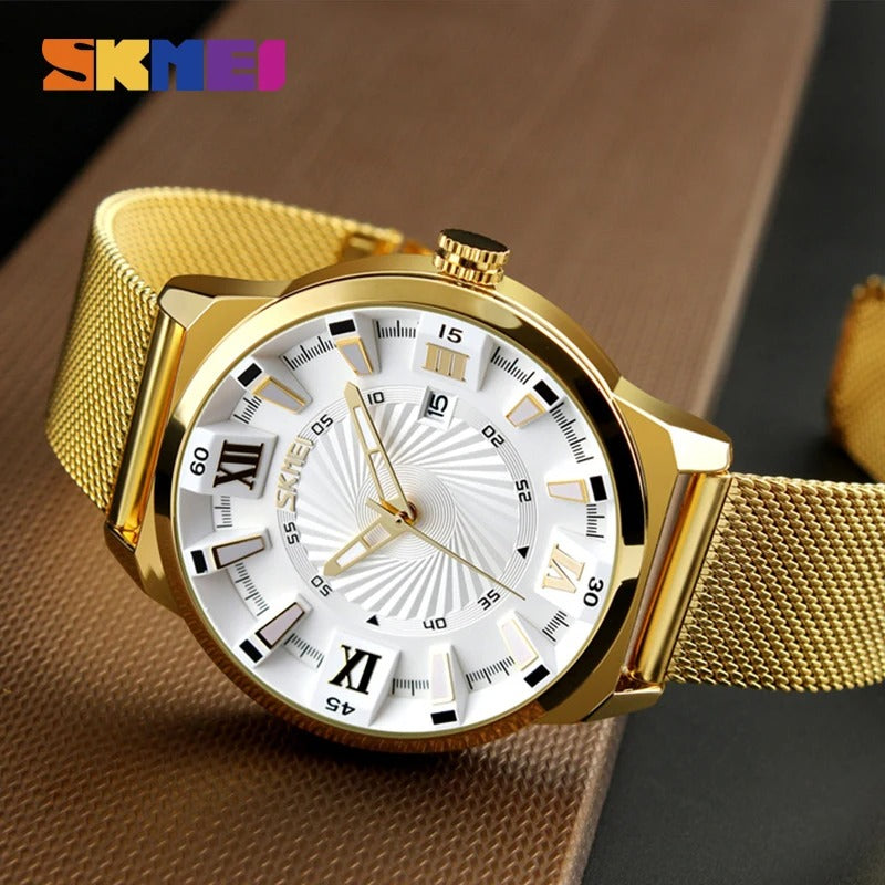 SKMEI - 9166 - Stainless Steel Japan Movement Watch - white image 0