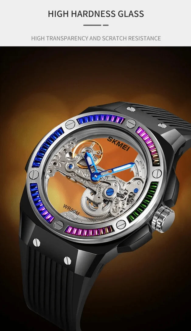 Skmei – M032 – Hollow Automatic 50M Waterproof - Black image 1
