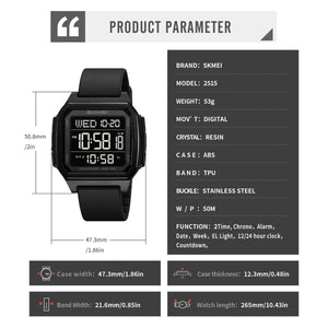 SKMEI - 2515 - Digital Sports Watch - black image 2