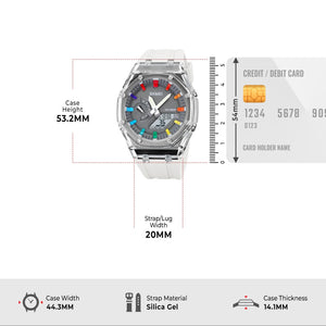 Skmei - 2100 - World Time 50m Waterproof - White/Grey image 3