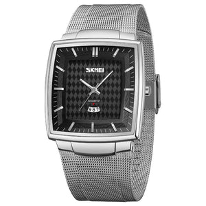 SKMEI 9311 Elegant Square Quartz Mesh Edition Watch - silver/black