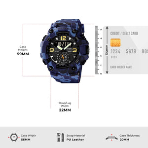 Skmei - 1637 - Warrior Dual Display Watch - Blue Camo image 4