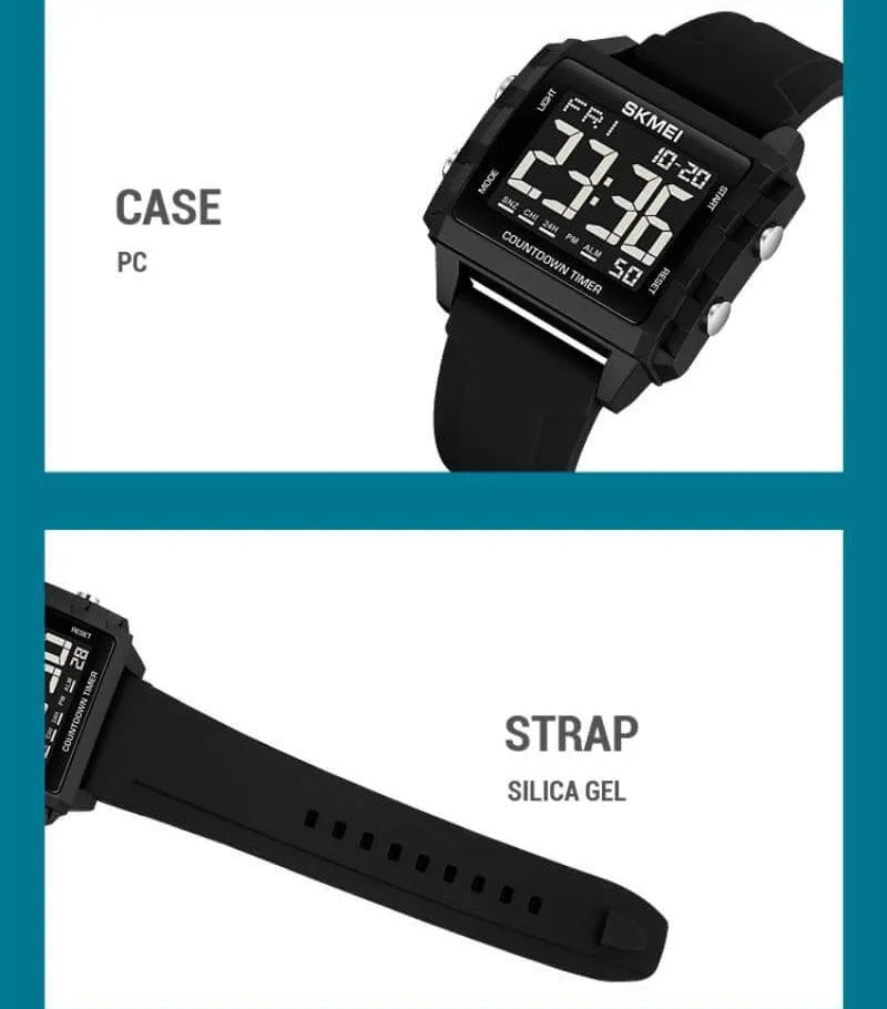 Skmei - 2320 - Digital Countdown Sports Watch - Black/Black image 4