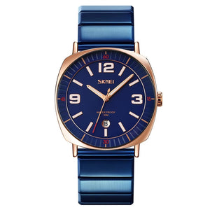 SKMEI - 9280 - Slim Steel Analog Quartz Watch - Rosegold/Blue image 1