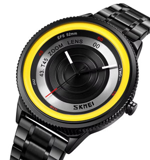 SKMEI - 9267 - Camera Lens Inspired Unique Wristwatch - yellow image 1