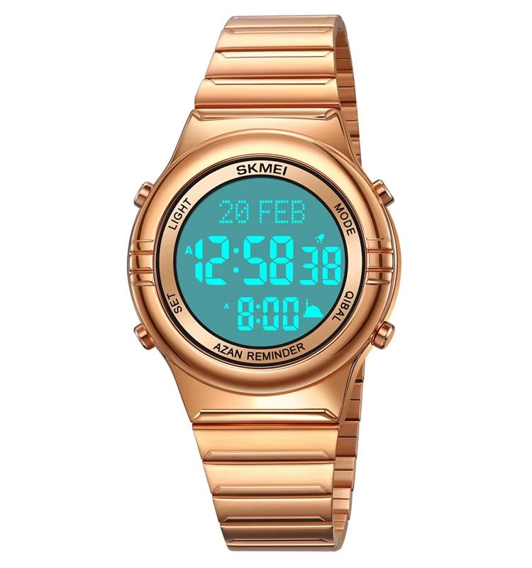 Skmei - 2200 - Qibla Azan Time Reminder Prayer Watch - rose gold image 1