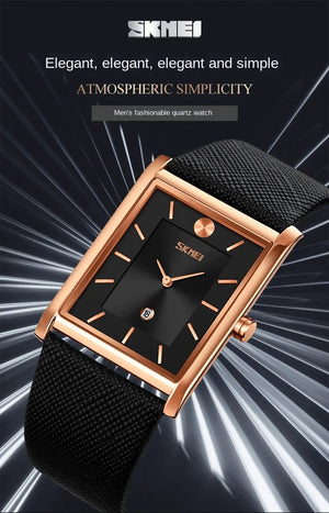 Skmei - 9256 - Genuine Leather Strap Japan Quartz - rose gold/black image 2