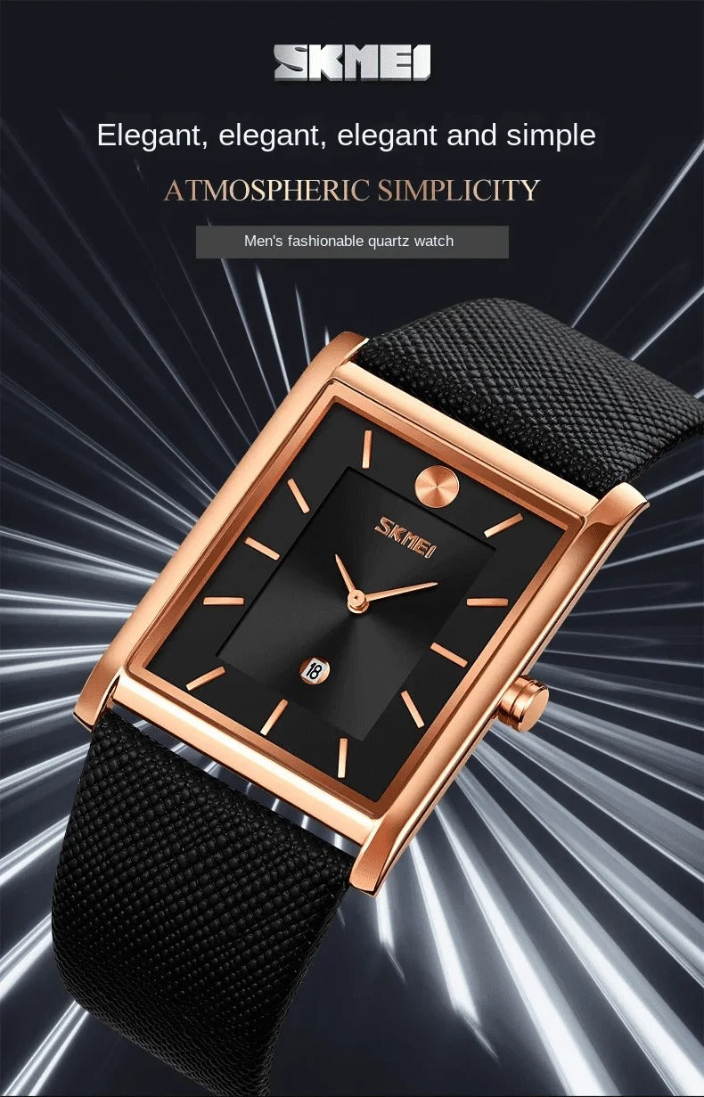 Skmei - 9256 - Genuine Leather Strap Japan Quartz - rose gold/black image 2