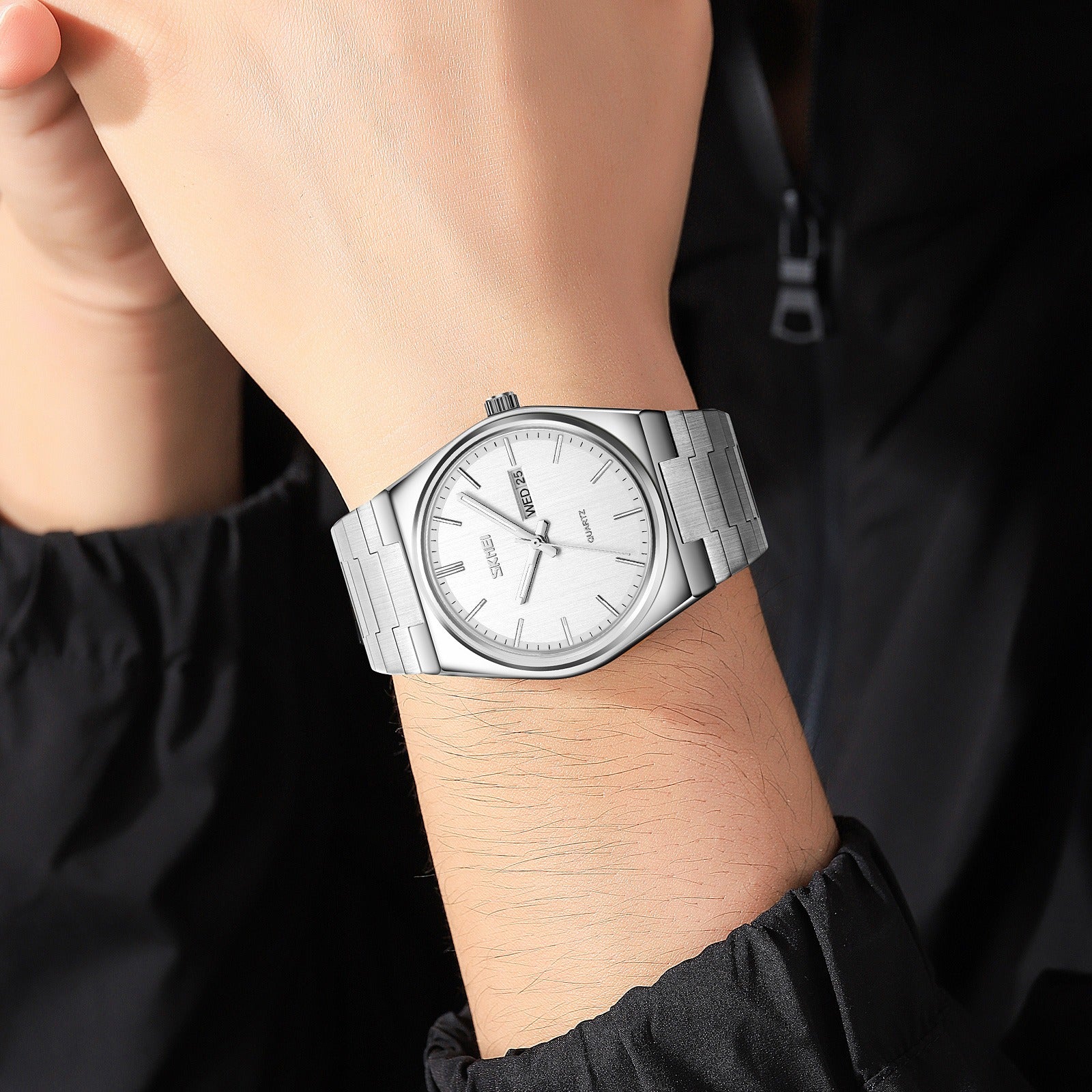 Skmei – 9288 – Business Class Luxury Watch – Silver/Silver image 2