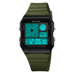 SKMEI - 2347 - Digital Sports Countdown Waterproof Watch - ArmyGreen image 4