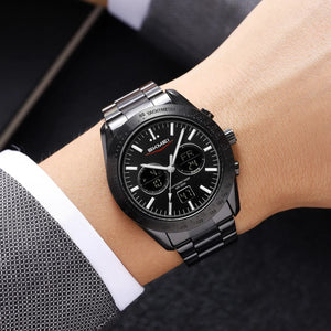 SKMEI 2503 Digital Tachymetre Countdown Timer Watch - black/black/black/steel image 2