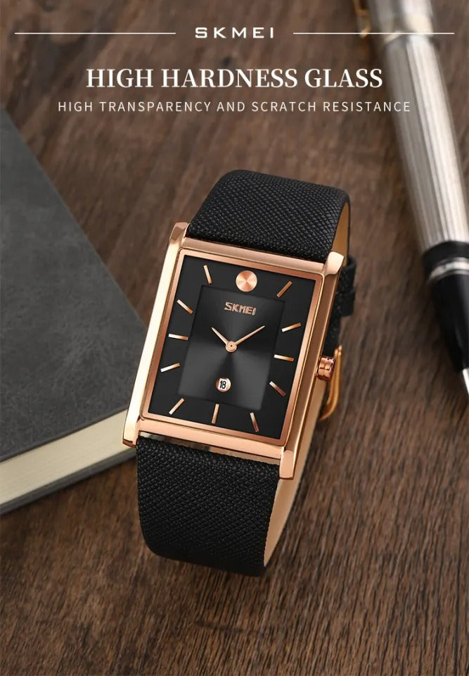 Skmei - 9256 - Genuine Leather Strap Japan Quartz - rose gold/black image 3