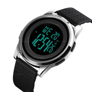 SKMEI - 1502 - Digital Thin Dial Waterproof Wrist Watch - silver image 3