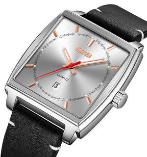 Skmei - 9316 - Elegant Square Analog Watch - silver/silver image 1