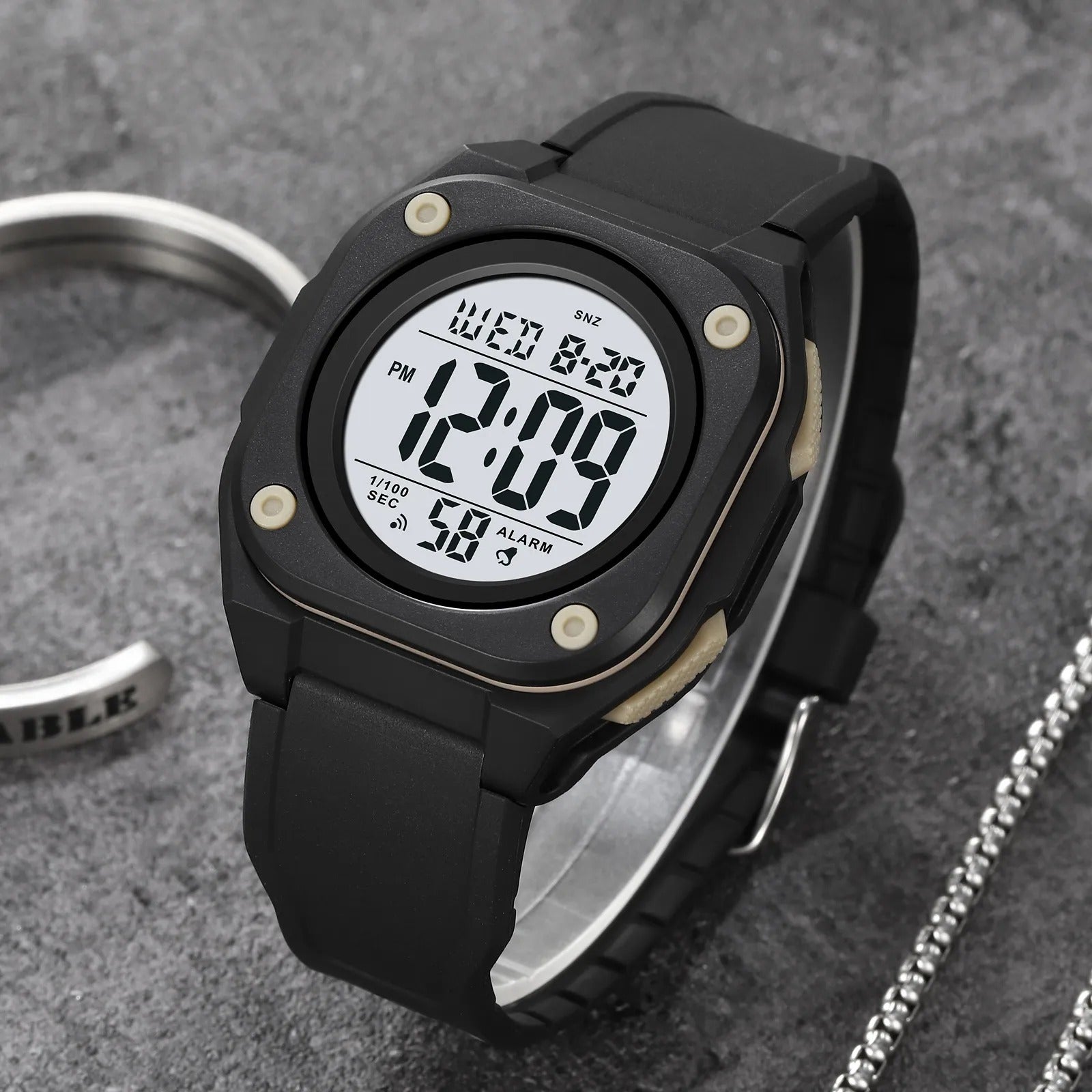 Skmei - 2160 - Smart Digital Functions Watch - black/apricot image 3