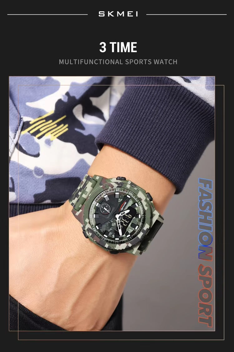 SKMEI - 2355 - Tactical Sports Digital Watch - ArmyCamo image 2