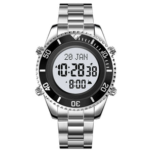 SKMEI - 2141 - Qibla Azan Time Reminder Prayer Watch - silver image 0