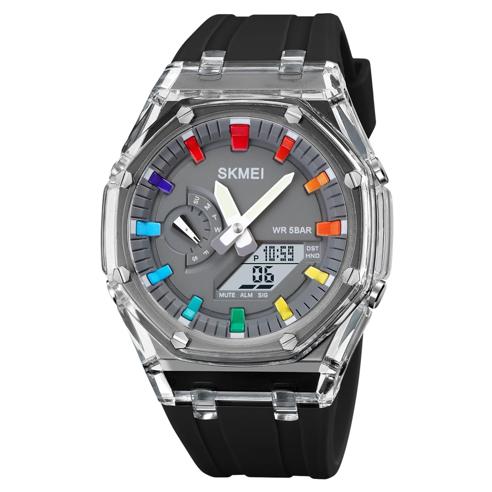 Skmei - 2100 - World Time 50m Waterproof - Black/Grey image 0