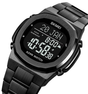 SKMEI - 2036 - Qibla Azan Time Reminder Prayer Watch - Black/black image 2