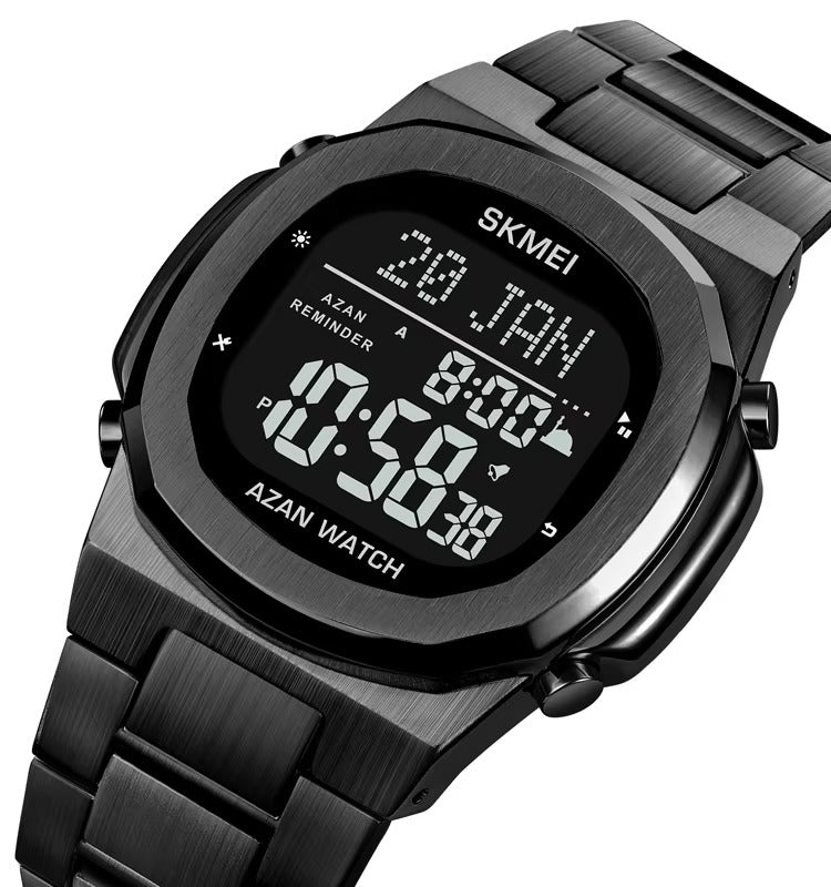 SKMEI - 2036 - Qibla Azan Time Reminder Prayer Watch - Black/black image 2