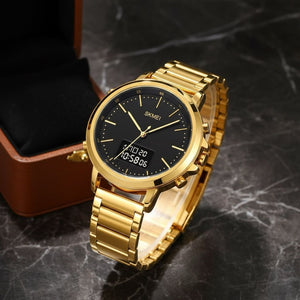 Skmei - 1652 (Chain) - Multifunctional Waterproof - Gold/Black-Steel image 1