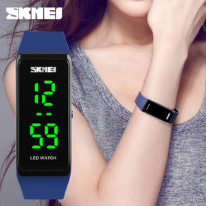 Skmei - 1265 - Women Neo LED Watch - Light Blue image 1