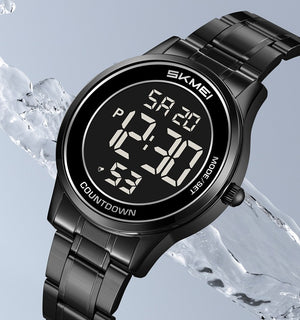 SKMEI 2425 Round Digital Countdown Watch - black/black image 3