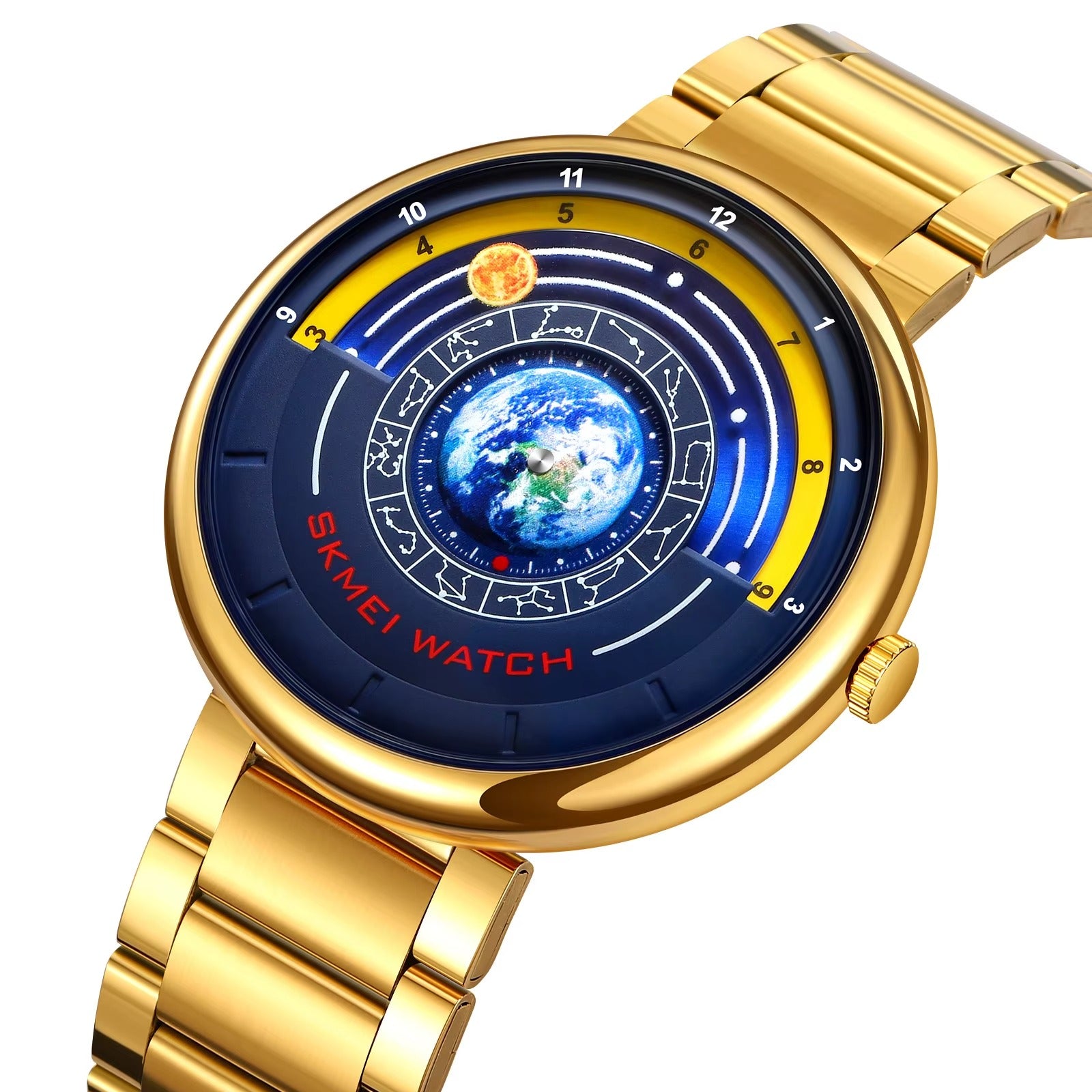 SKMEI - 2361 - Earth Orbit Quartz Watch - gold image 0