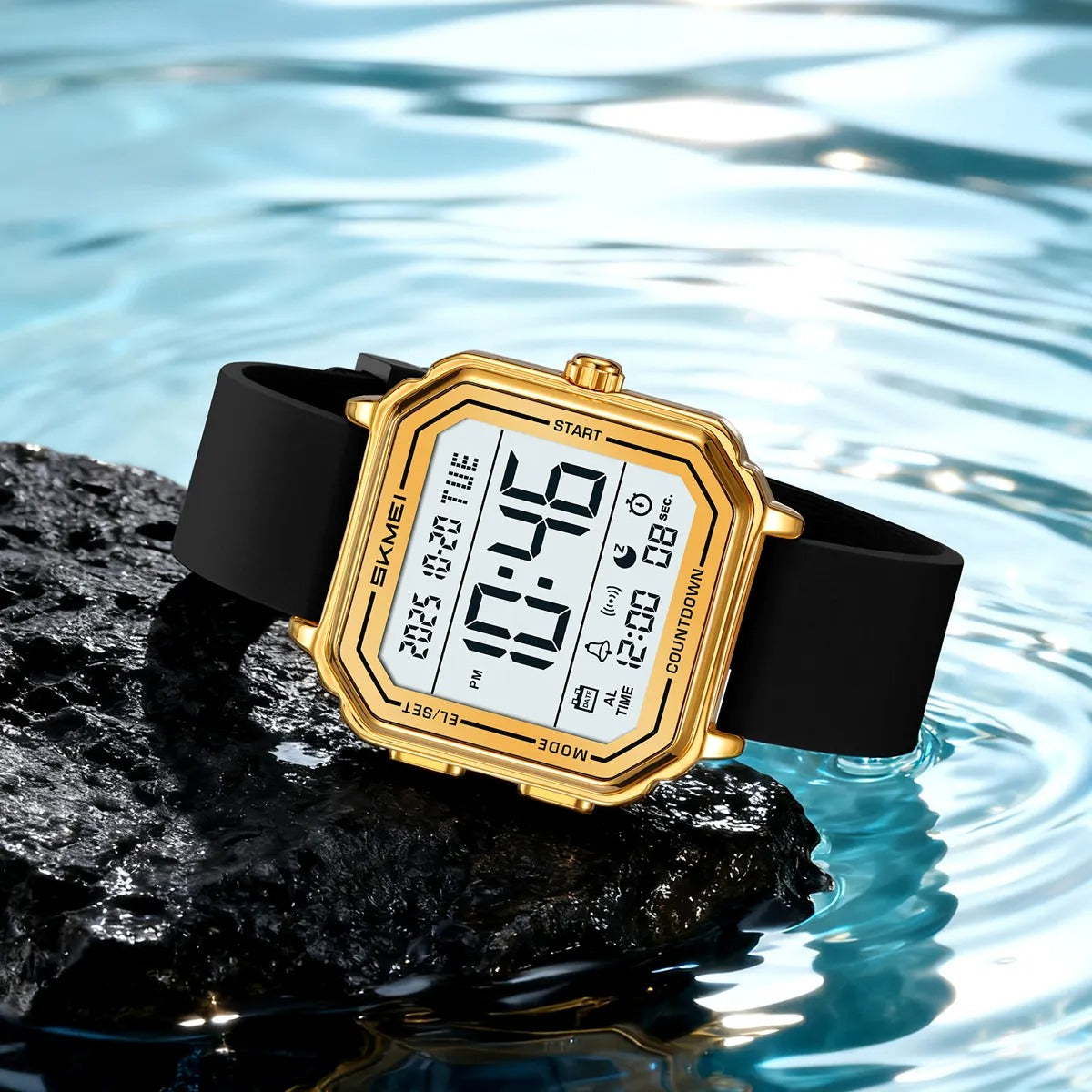 Skmei – 2559 – Digital Classic Sports Watch – Gold / Silica image 3