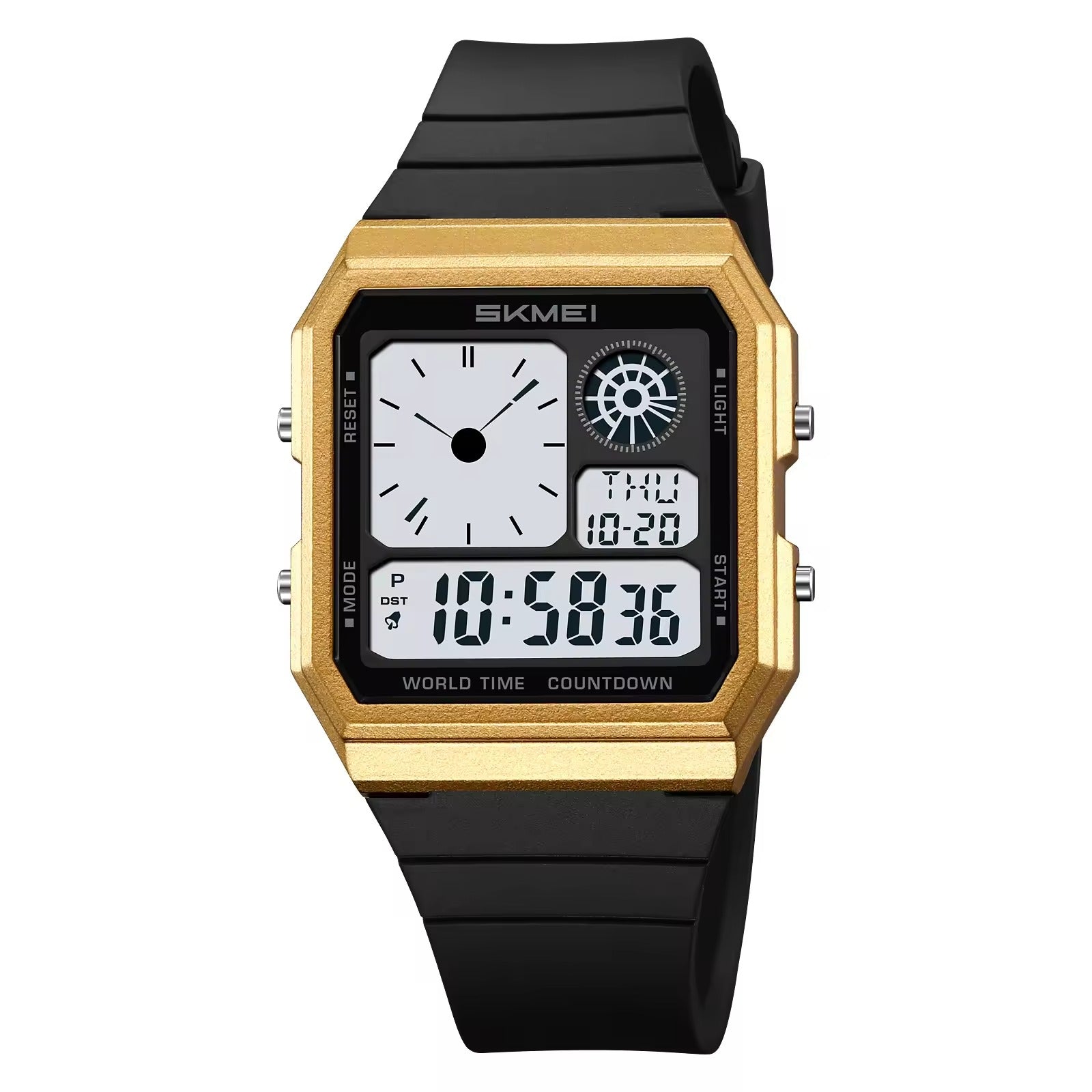 SKMEI - 2347 - Digital Sports Countdown Waterproof Watch - Gold/Black image 3
