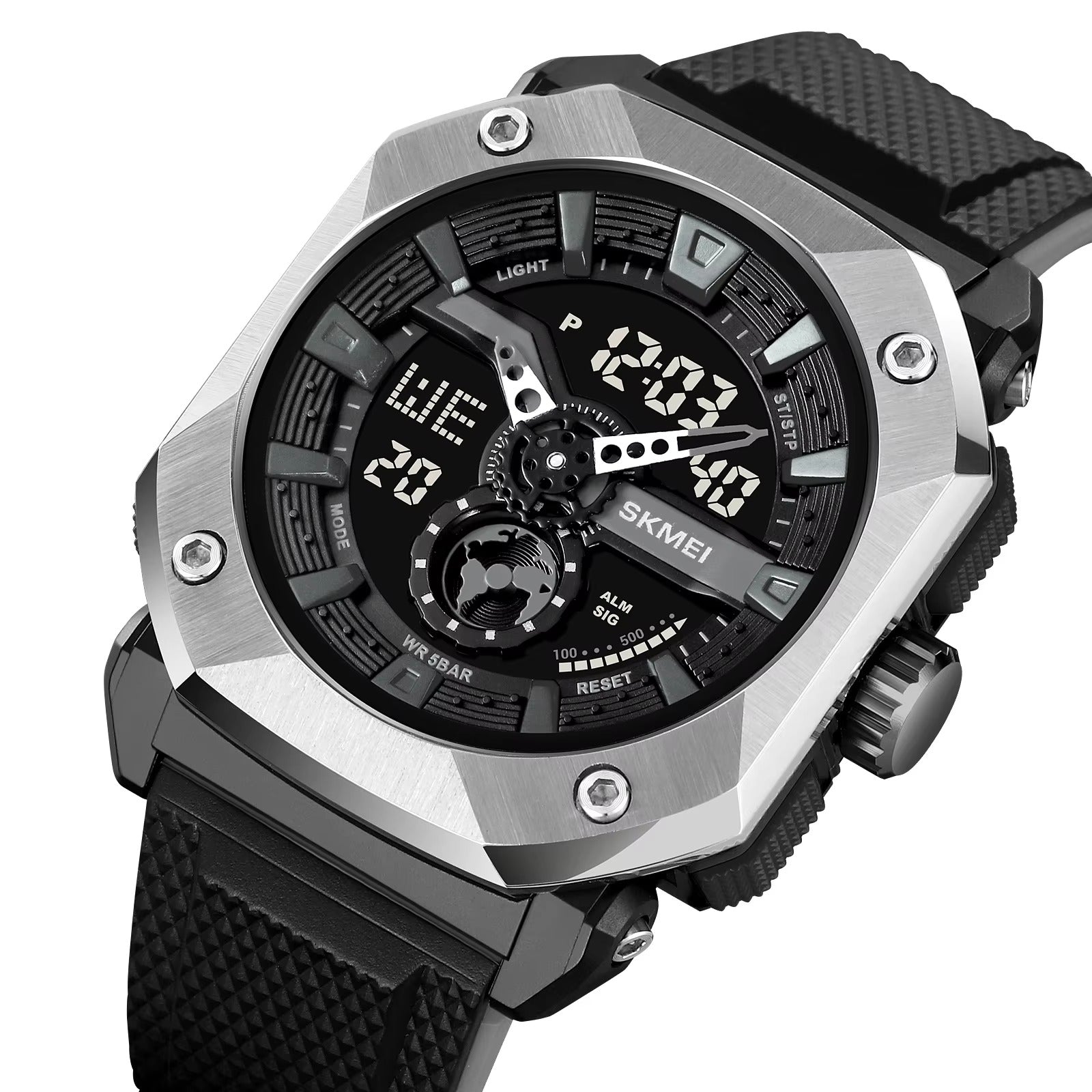 SKMEI - 2272 - Rugged Luxury Sports Watch - Silver/Black image 0