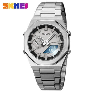 Skmei - 1816 - Dual Display luminous waterproofs 50+ timezone - Silver/White image 1
