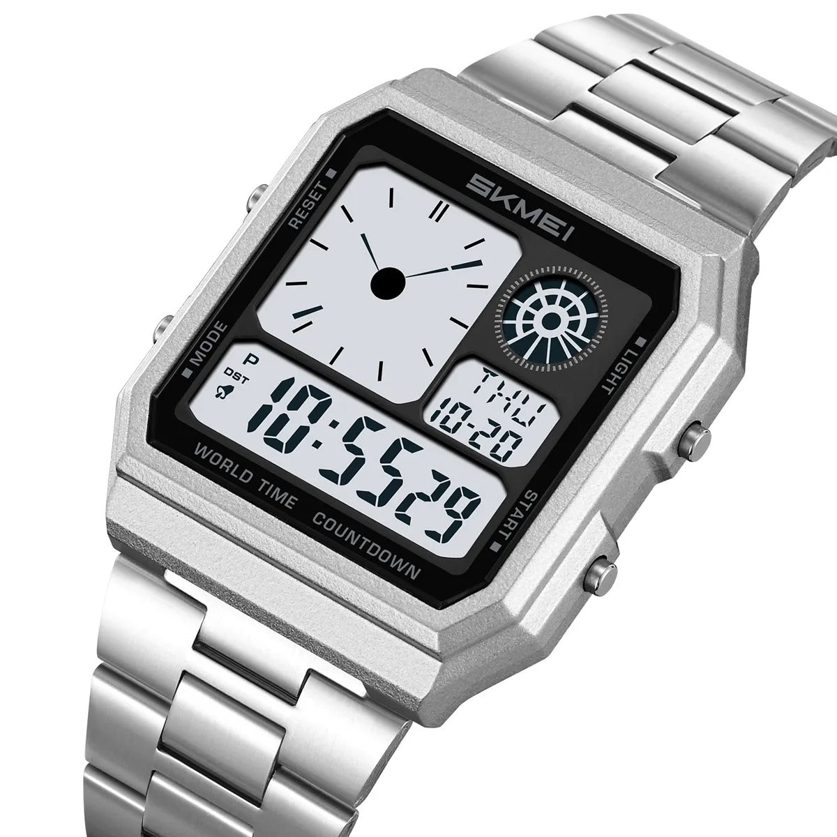Skmei - 2353 - Digital World Electronic Watch - Silver image 0