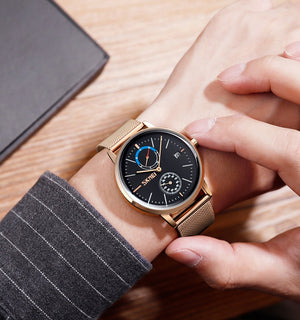 SKMEI - 9182 - Premium Minimalist Mesh Watch - rose gold image 3