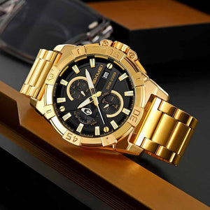 SKMEI - 2399 - Analog Multifunction Watch for Men with Stopwatch - gold image 1