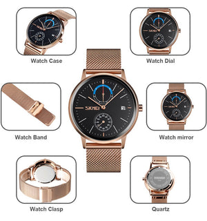SKMEI - 9182 - Premium Minimalist Mesh Watch - rose gold image 4