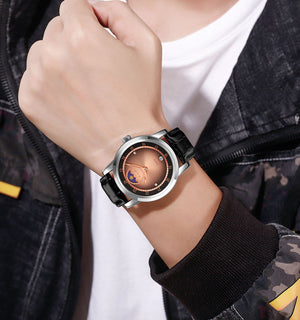 Skmei – 9300 – Elegant Moon Phase Edition Watch – Silver / Rose Gold image 2