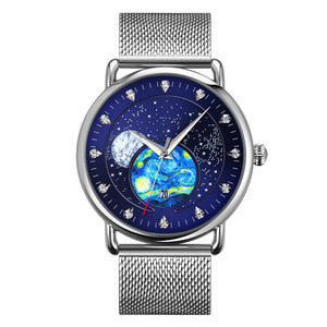 Skmei - 9283 - Classic Analog Galaxy Dial Watch - blue-steel image 0
