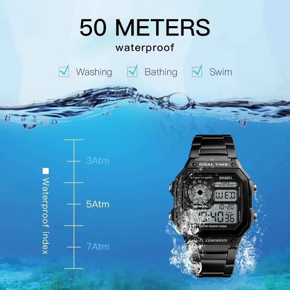 Skmei - 1335 - Digital Sports Countdown Waterproof Watch - Black image 6