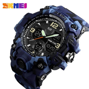 SKMEI 1155B Dual Time Digital Analog Sports Watch - BlueCamo
