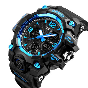 SKMEI 1155B Dual Time Digital Analog Sports Watch - Blue