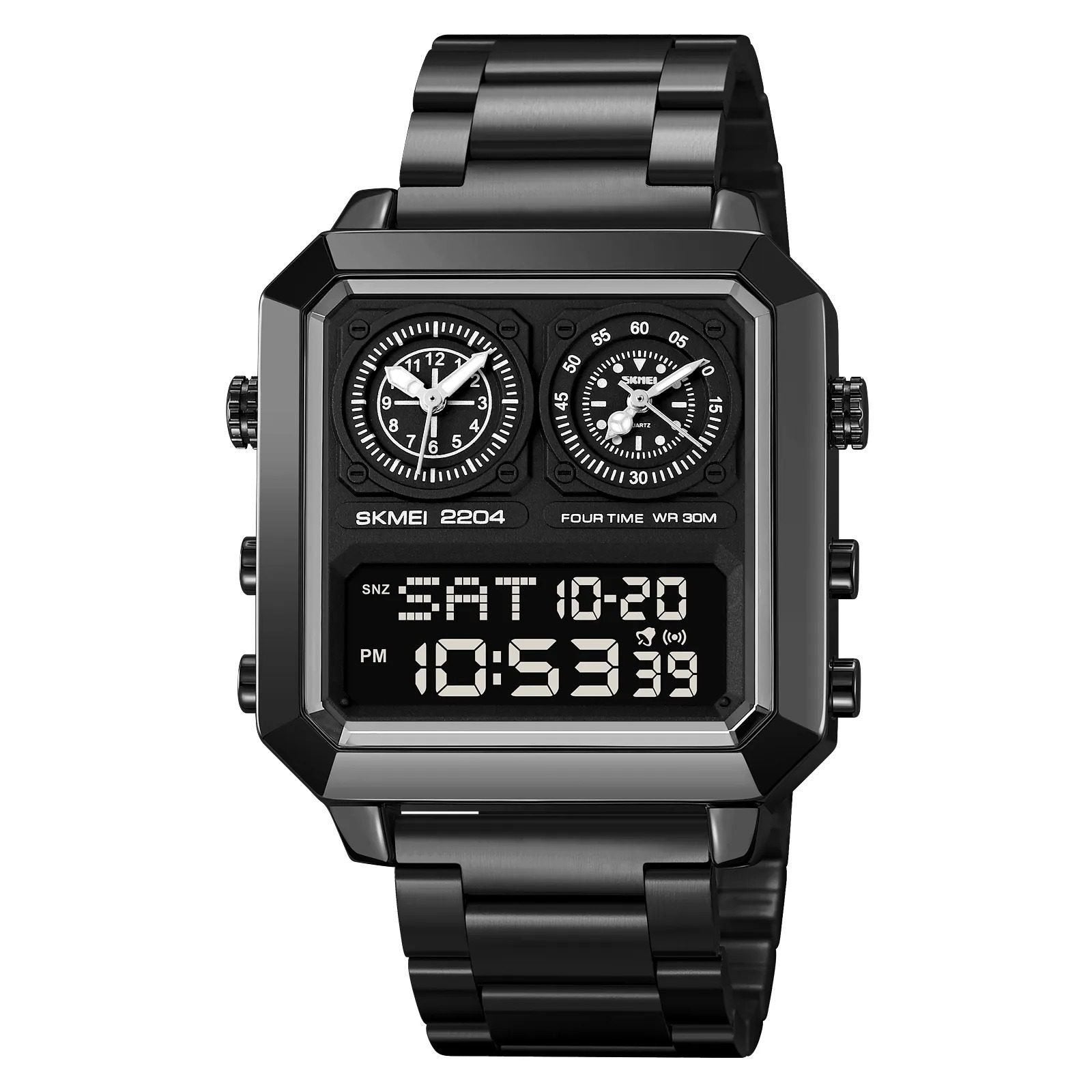 Skmei - 2204 - Digital Luminous 4 Time Square - Black image 0