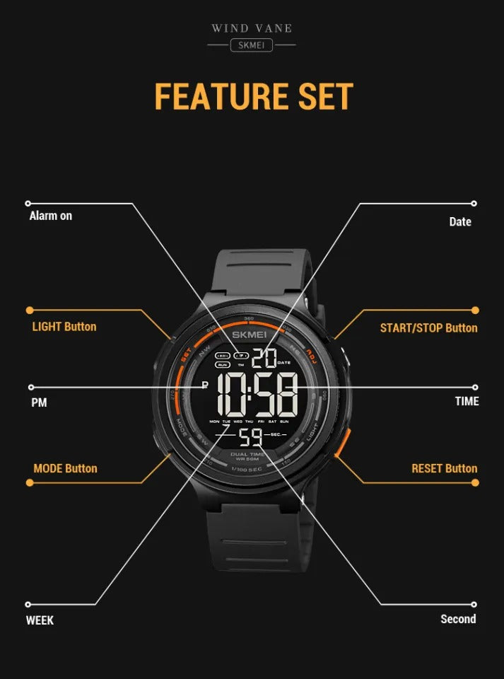 SKMEI - 1841 - High Quality Luxury Watch - Black image 1